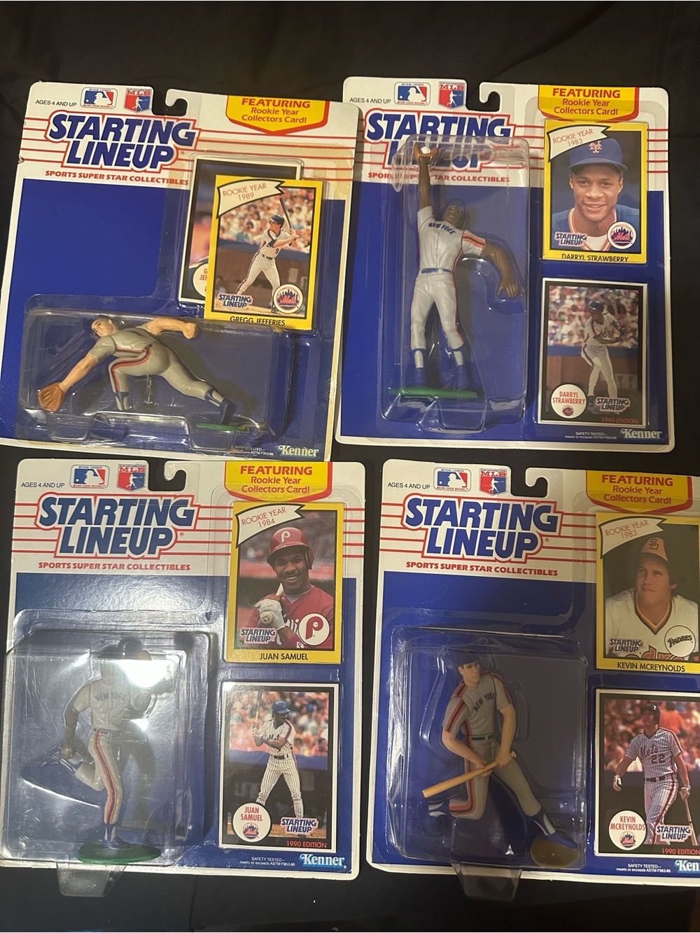Lot of 4 vintage Mets Baseball Action Figure Gregg Jeffries Darryl strawberry